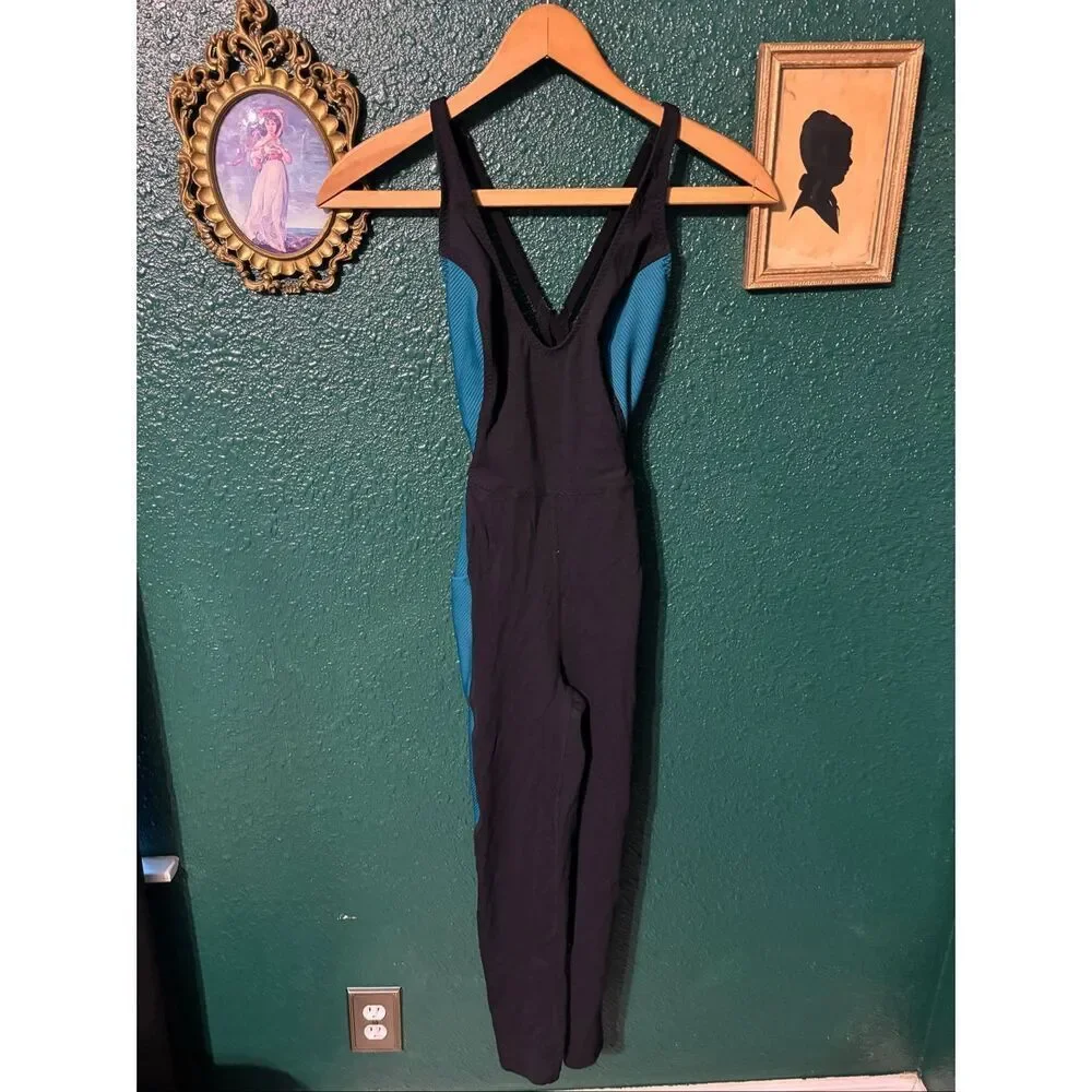 Free People Movement Ticket To Paradise Jumpsuit Size XS Black Blue